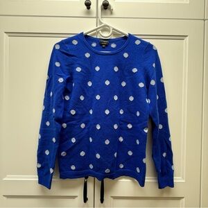 Talbots Pure Cashmere Blue Polka Dot Sweater